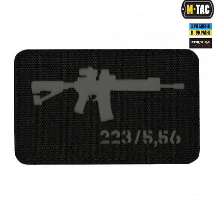 M-Tac нашивка AR-15 .223/5,56 Laser Cut Black/Grey