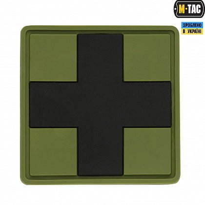 M-Tac нашивка Medic Cross Square PVC Olive/Black