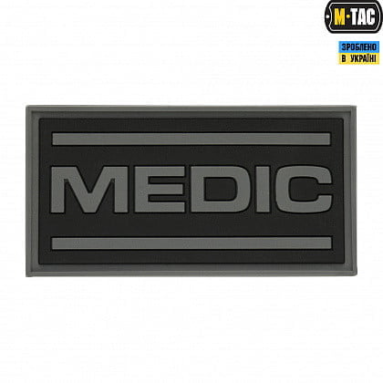 M-Tac нашивка Medic PVC Black/Grey